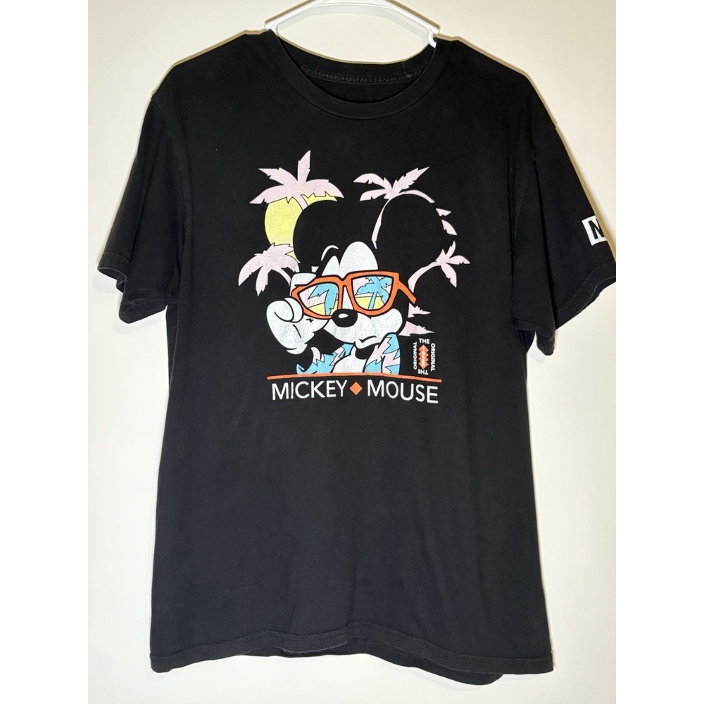 Disney X Neff Black Graphic Tee Summer Vacation Beach Resort Mickey Size Medium‎